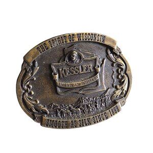 Kessler Whiskey Brass Belt Buckle LE 1993 Spirit Of Wisconsin .